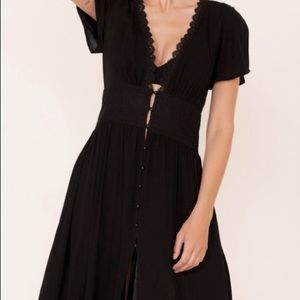 Black button up maxi dress